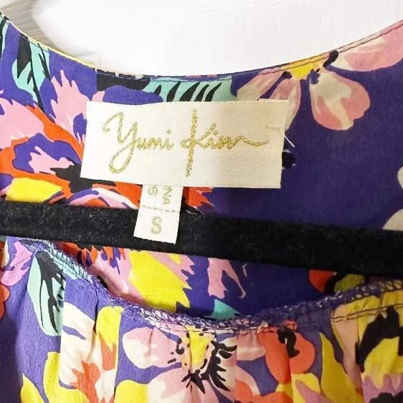 YUMI KIM 100% Silk Blue Floral Wrap Mini Dress - Picture 3 of 8